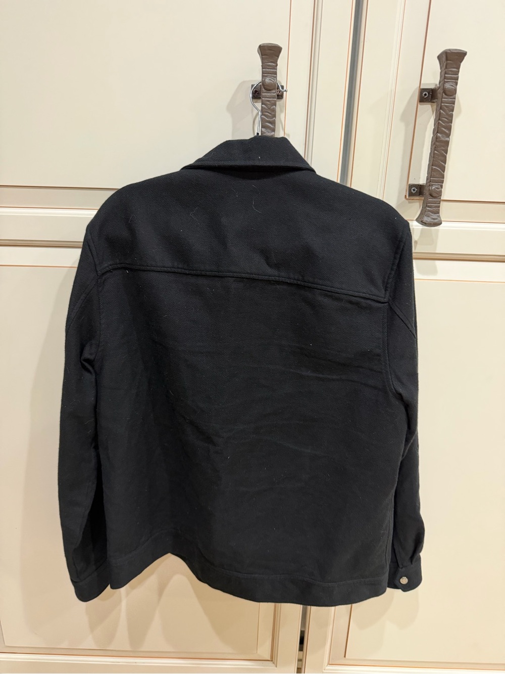 REISS Chez Cotton Shirt Jacket Black - Picture 8 of 9